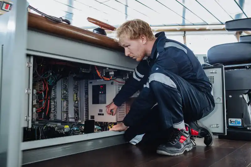 Sven Verret, Electrical and Control Technician, in the bridge.