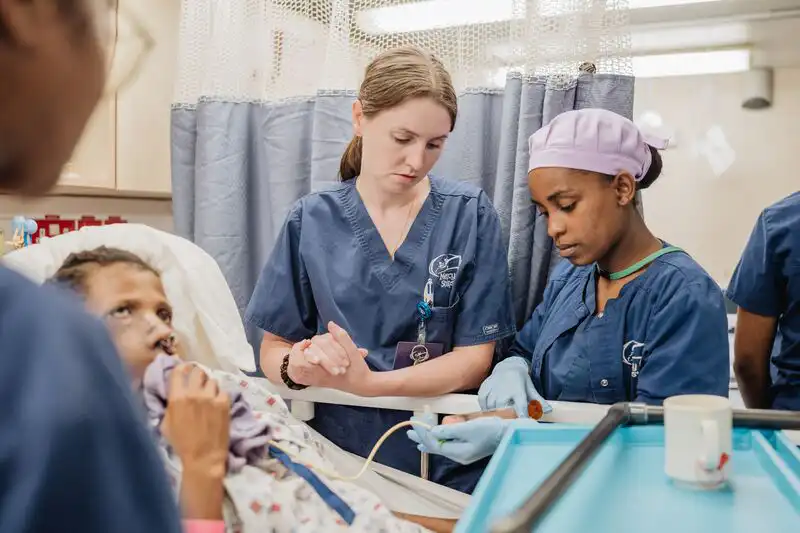 ETA nurses from University of Tamatave learning from nurse volunteers.