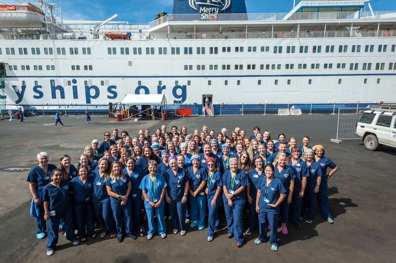 Africa Mercy Nurses on the dock