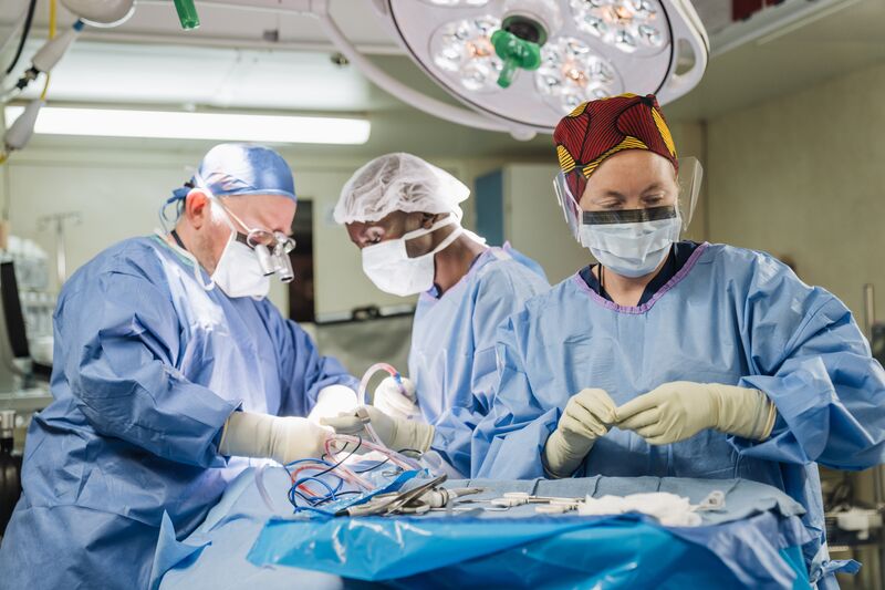 Caroline Basberg, Operating Room Nurse, during a surgerty at the OR.